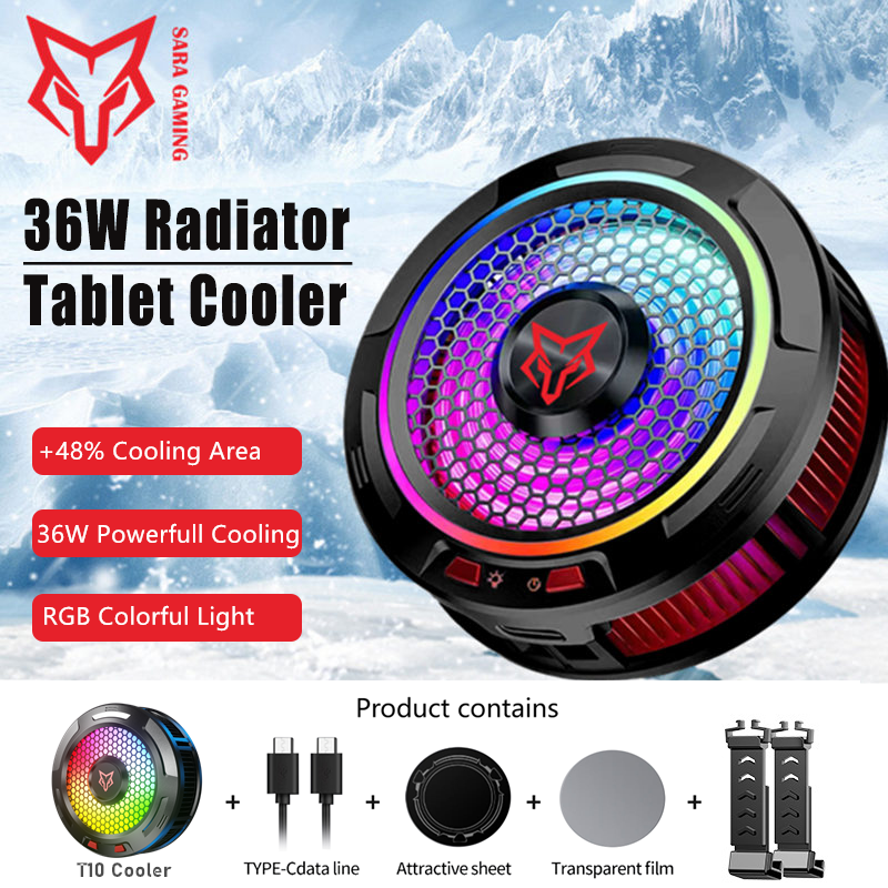 SARAGAMING 36W Telefon ve Tablet Soğutucu – RGB Işık, Yüksek Hızlı 7 Kanat Fan, Yarı İletken Soğutma, PUBG/FreeFire Oyun Soğutucu - Görsel 2