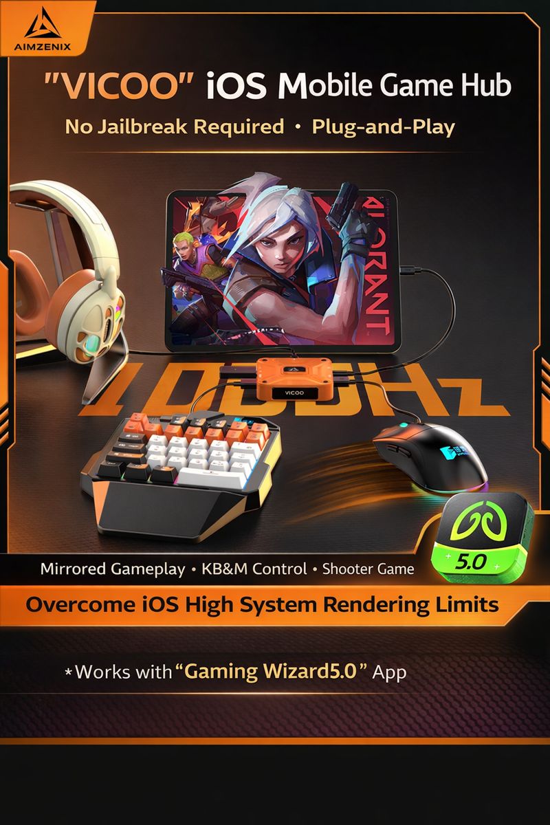 AX360M klavye mouse adaptörü ile iPhone üzerinde FPS oyunu oynanışı