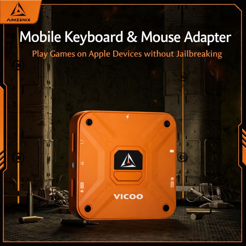 AX360M iOS Klavye Mouse Dönüştürücü – 1000Hz Kablolu Mod, Çift Ses Desteği, PD60W